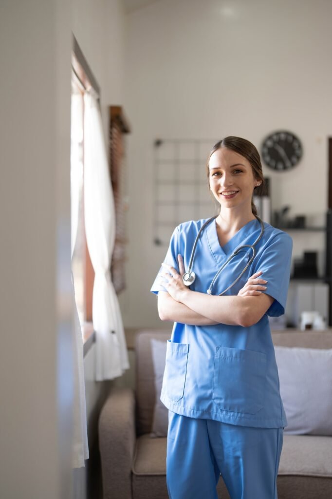 Confident female doctor at office. Health care concept.